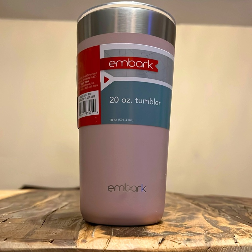 20 oz Stainless Steel Lidded Tumbler, Travel Mug, by Embark